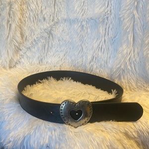 Vegan Leather Heart Buckle Belt